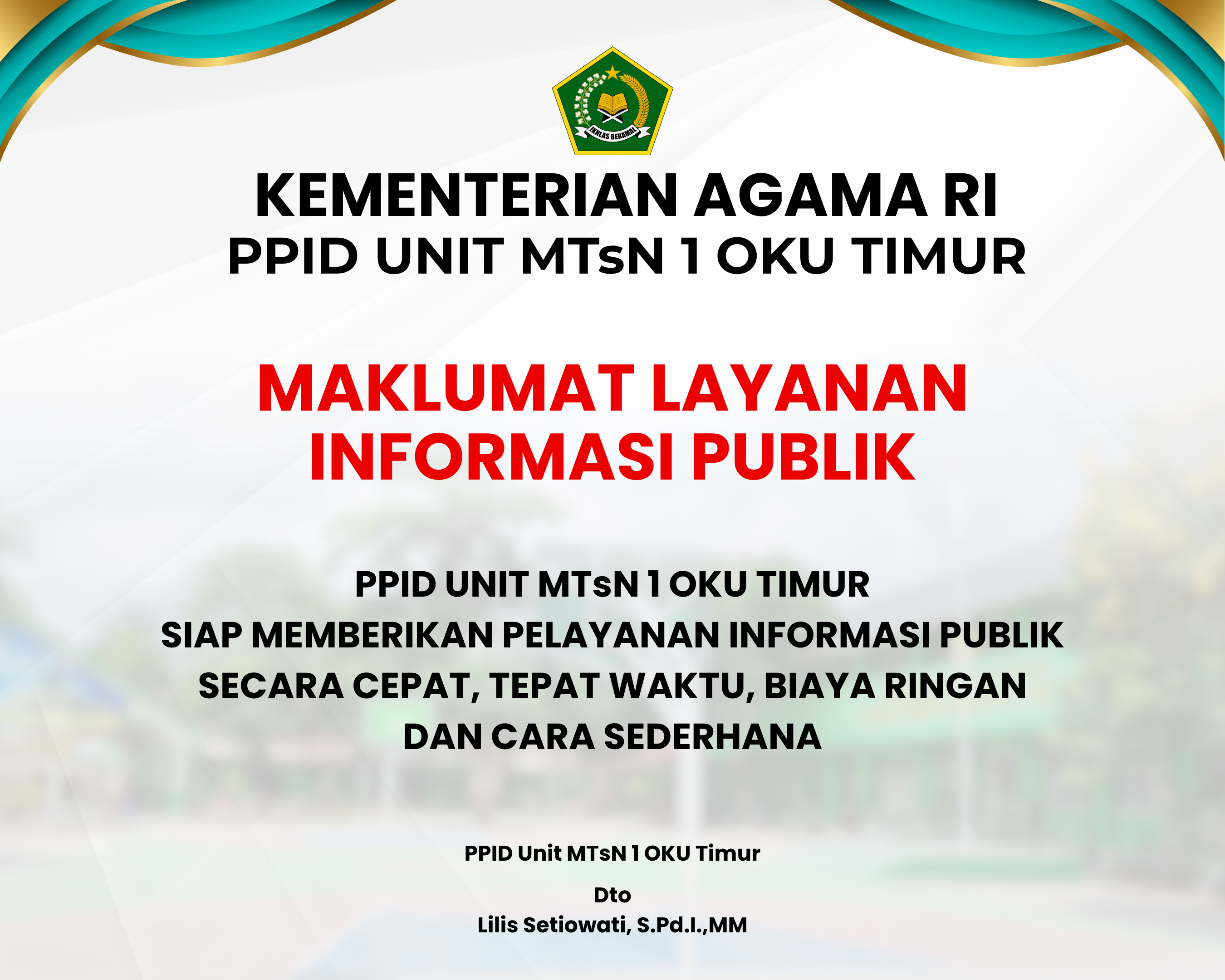 Struktur Organisasi PPID MTsN 1 OKU Timur