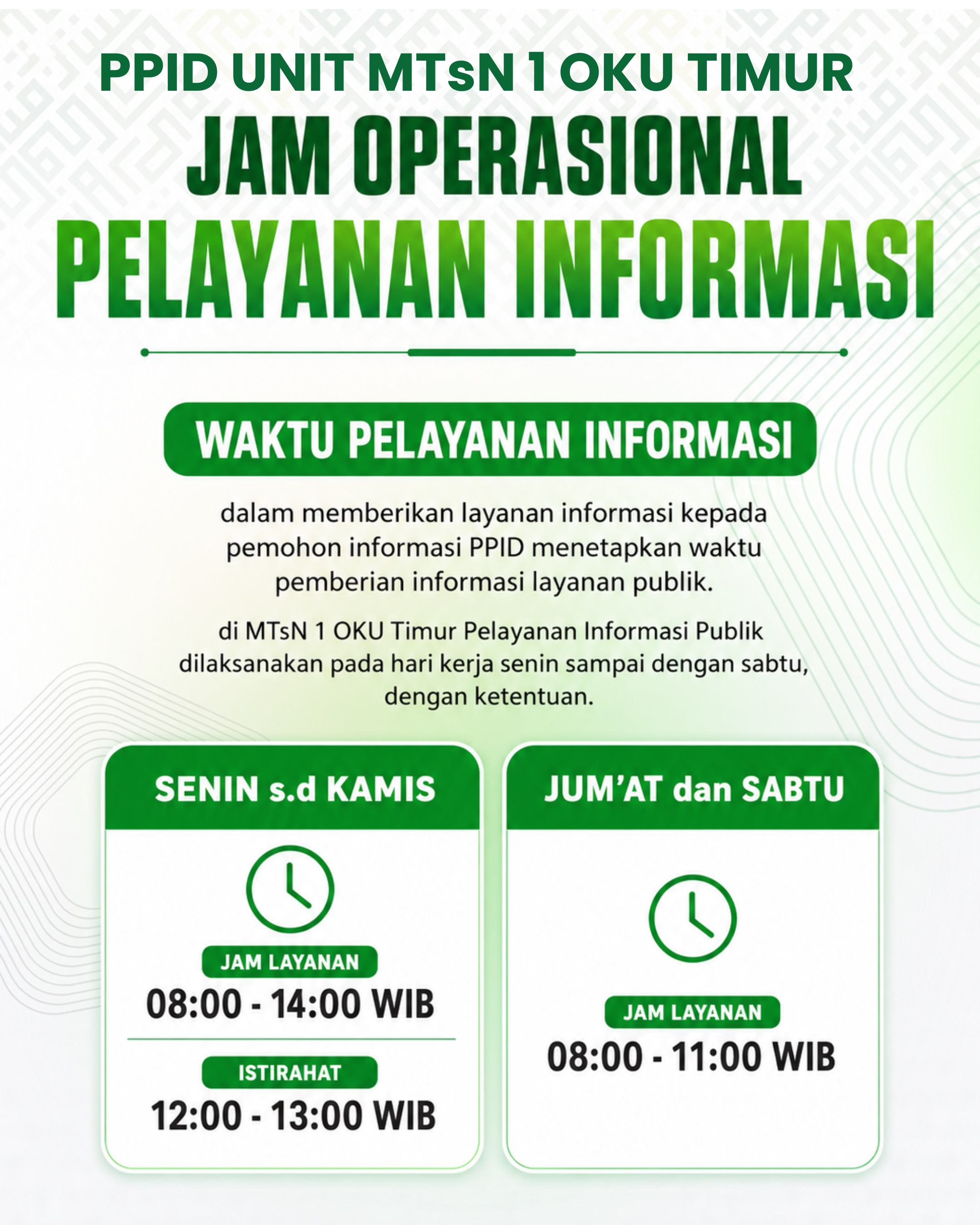 Struktur Organisasi PPID MTsN 1 OKU Timur